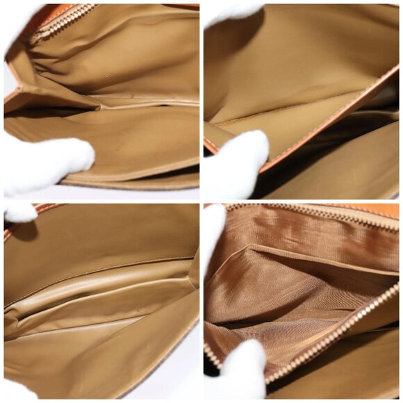 CELINE Macadam Canvas Shoulder Bag PVC Leather Brown Gold Auth - Picture 14 of 16